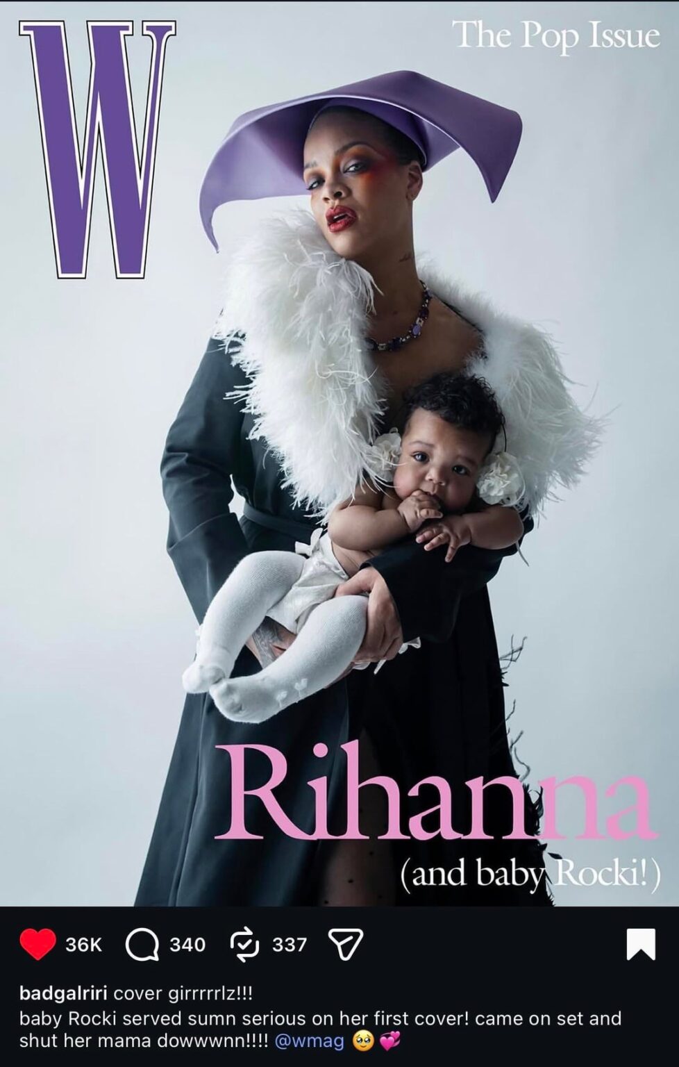 Rihanna stuns with daughter Rocki on W Magazine cover