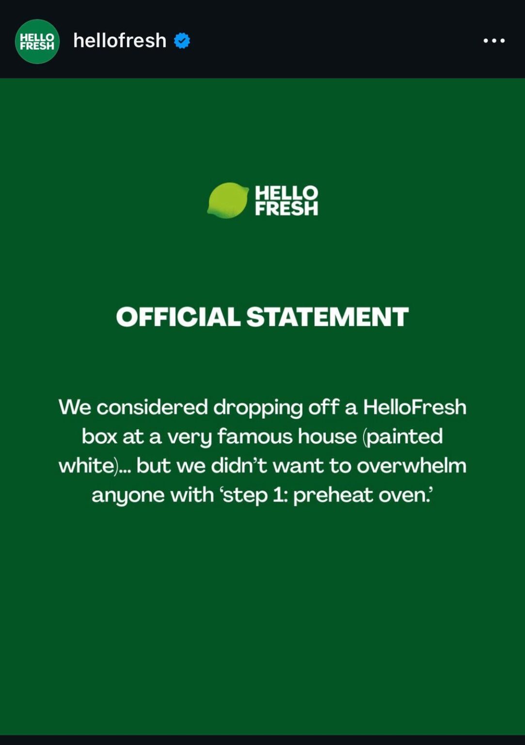 HelloFresh insinuates Trump would struggle with even cooking one of their meals