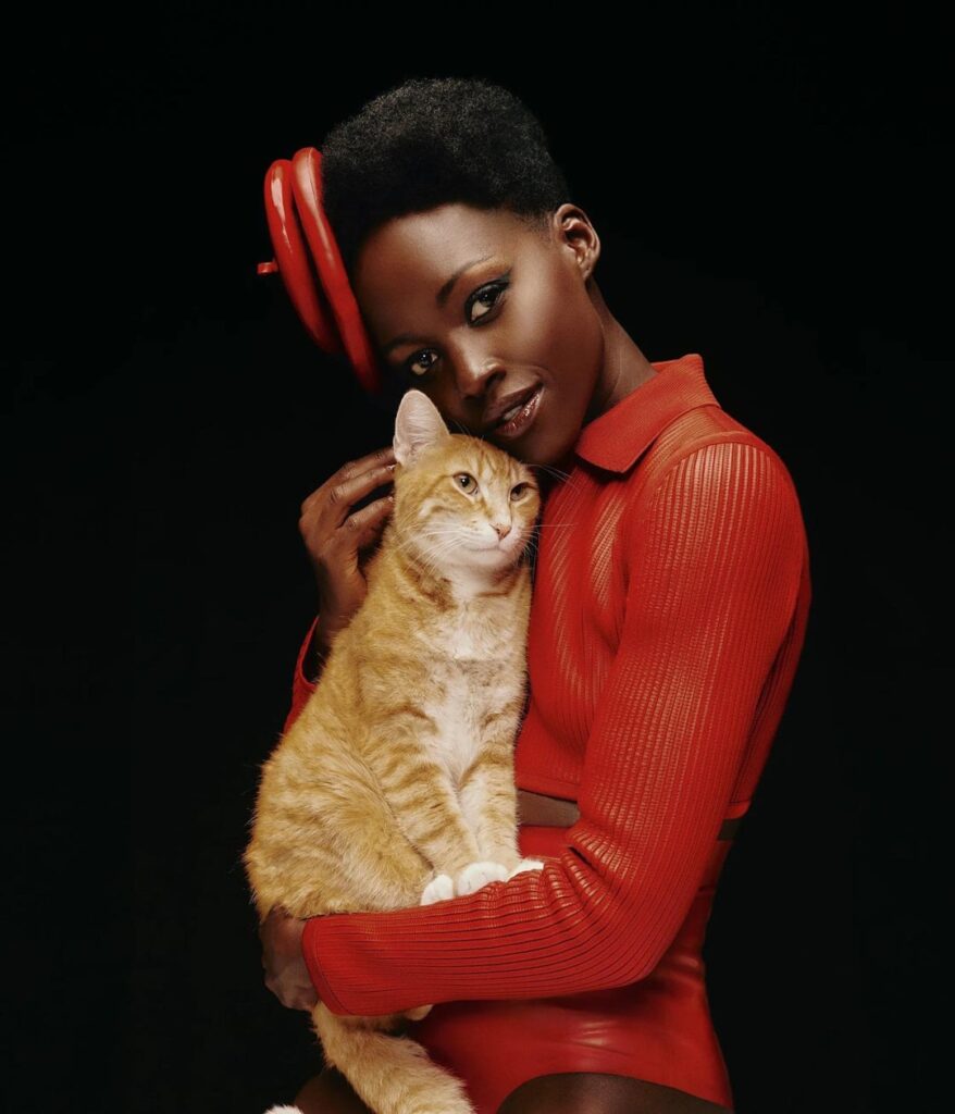 Lupita Nyong’o and her rescue cat Yoyo