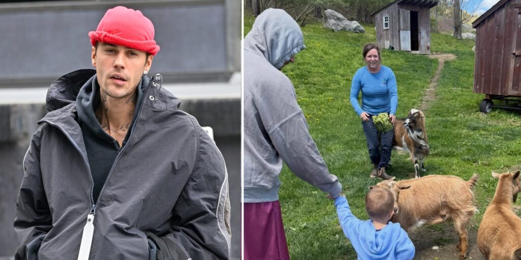 Justin Bieber Introduces His Son Jack to Goats on a Farm Adventure