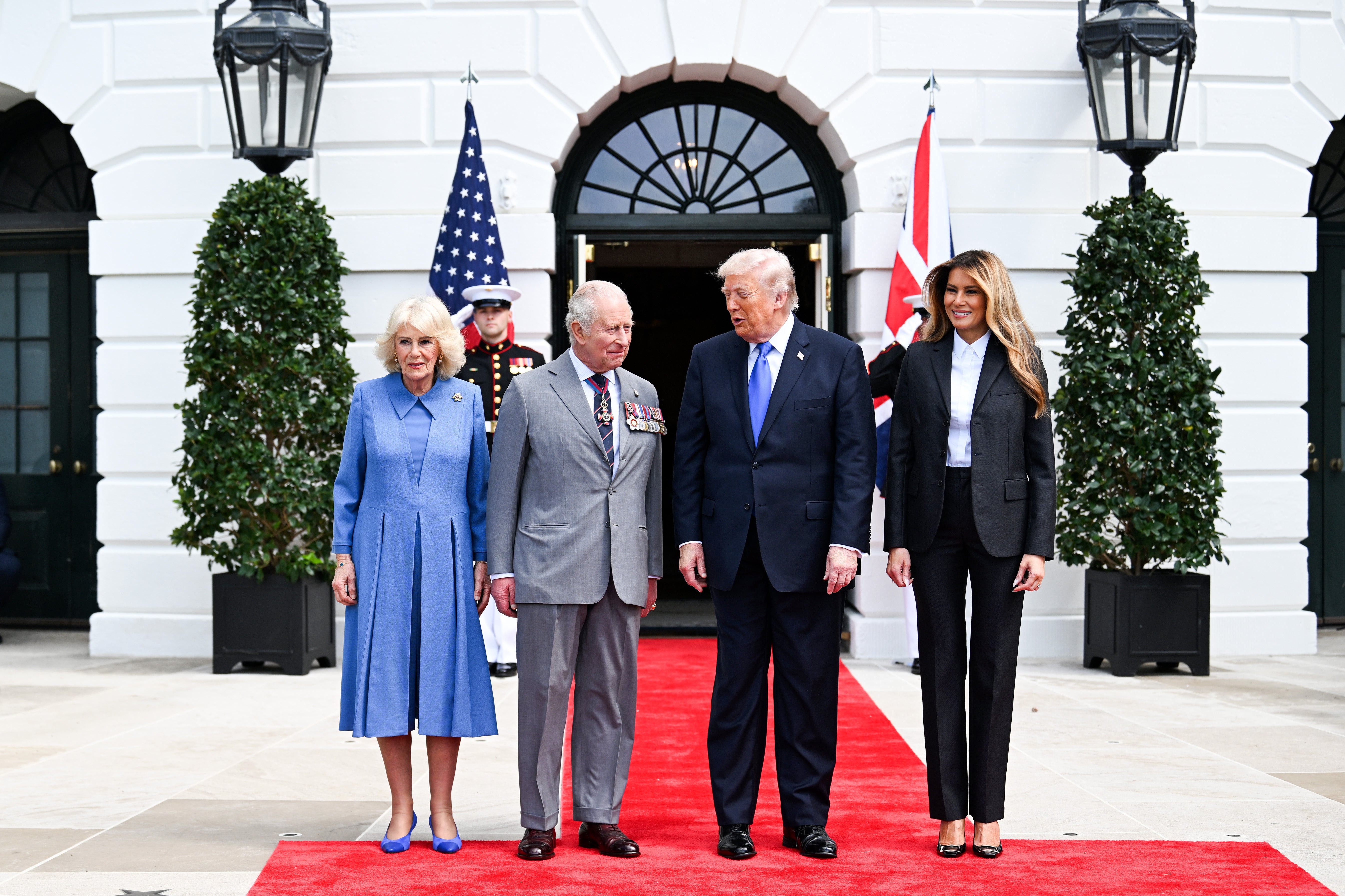 President Trump didn’t appear to be bothered by any of the subtle rejoinders in Charles’ address