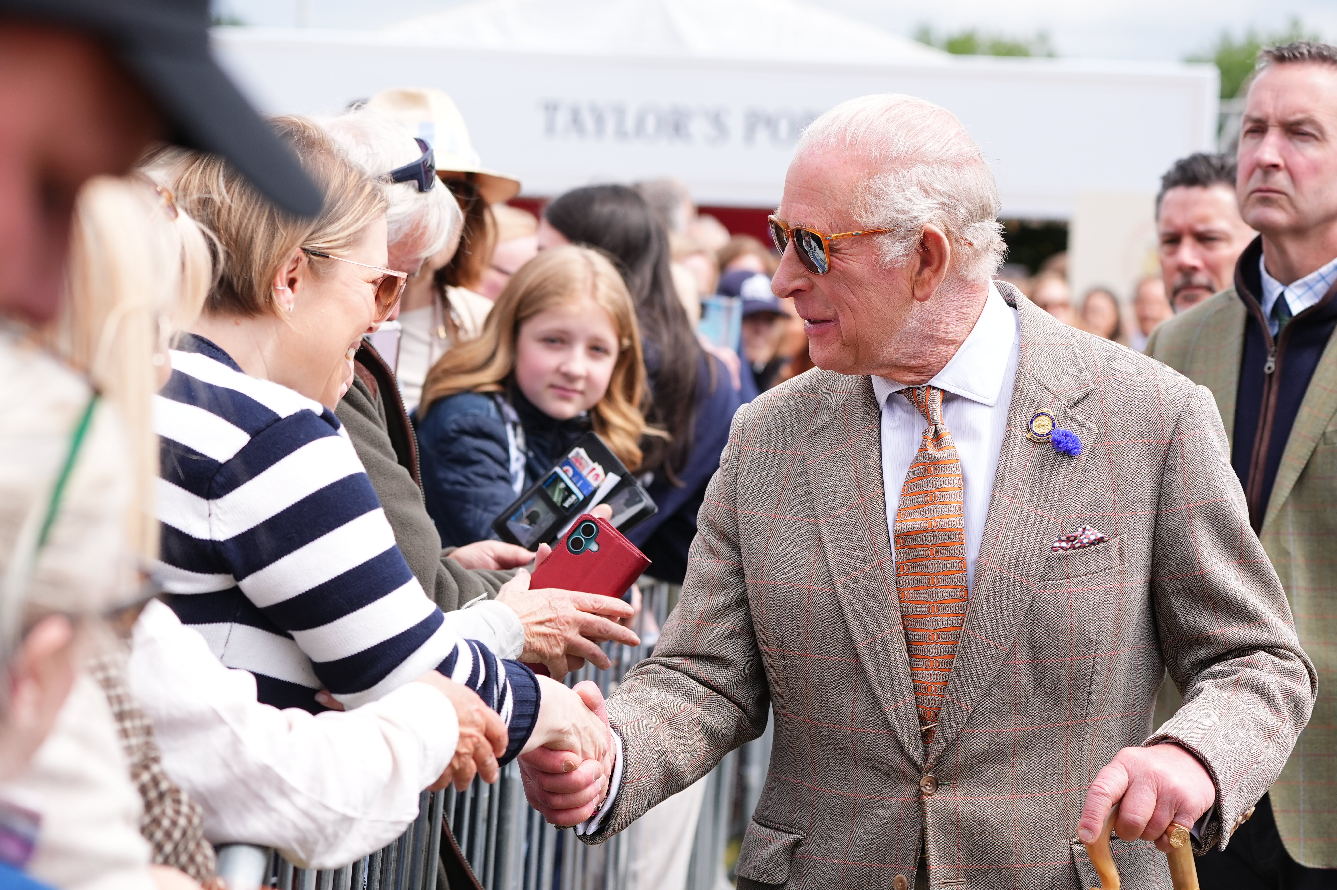 King Charles III meeting well-wishers during the Royal Windsor Horse Show