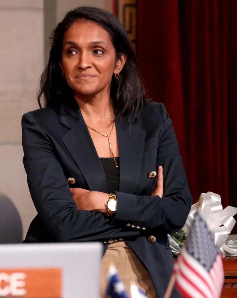Candidate Nithya Raman has the backing of the DSA, which also backs New York mayor Zohran Mamdani. Los Angeles Times via Getty Images