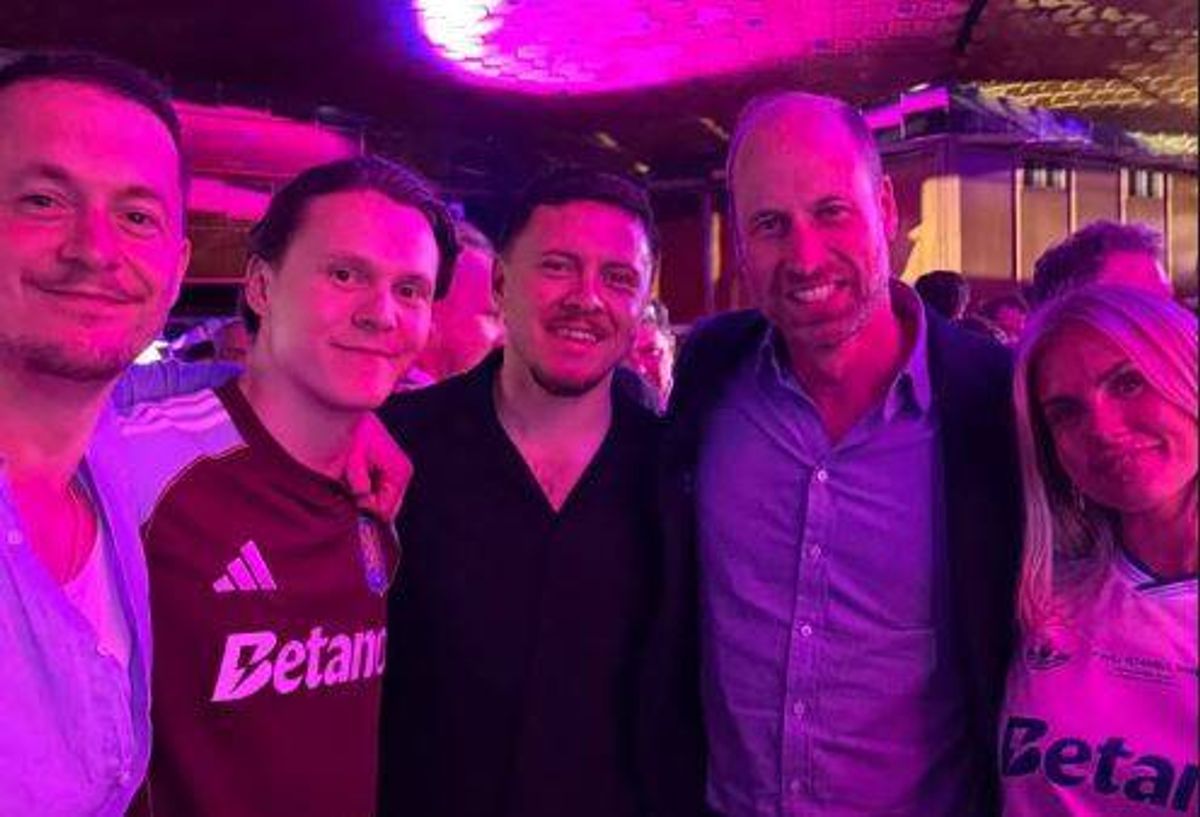 The wife of Victor Lindelof posted a picture of William at the afterparty with the caption 'off the rails'
