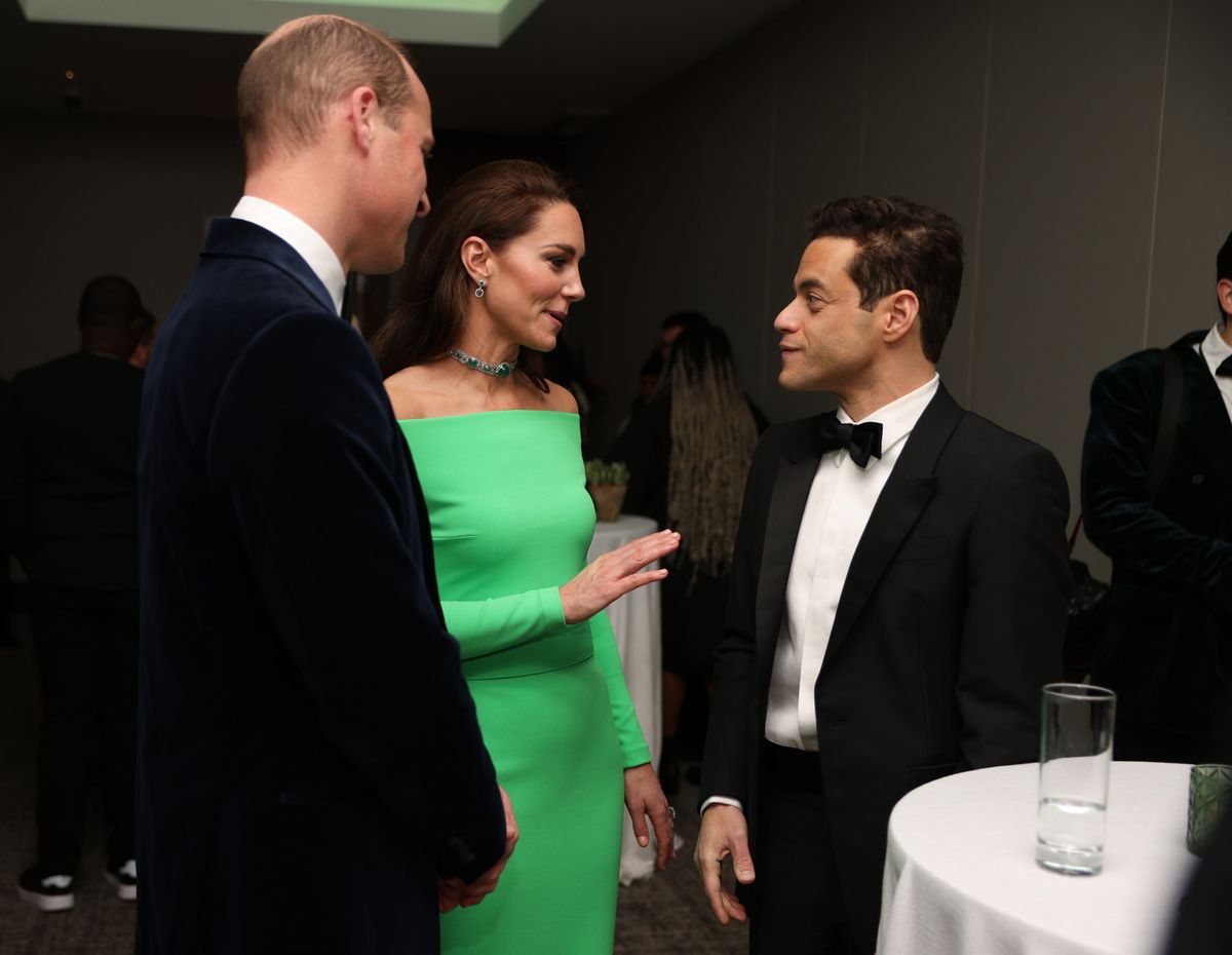 Rami Malek with the Prince and Princess of Wales at the BAFTAs in 2019