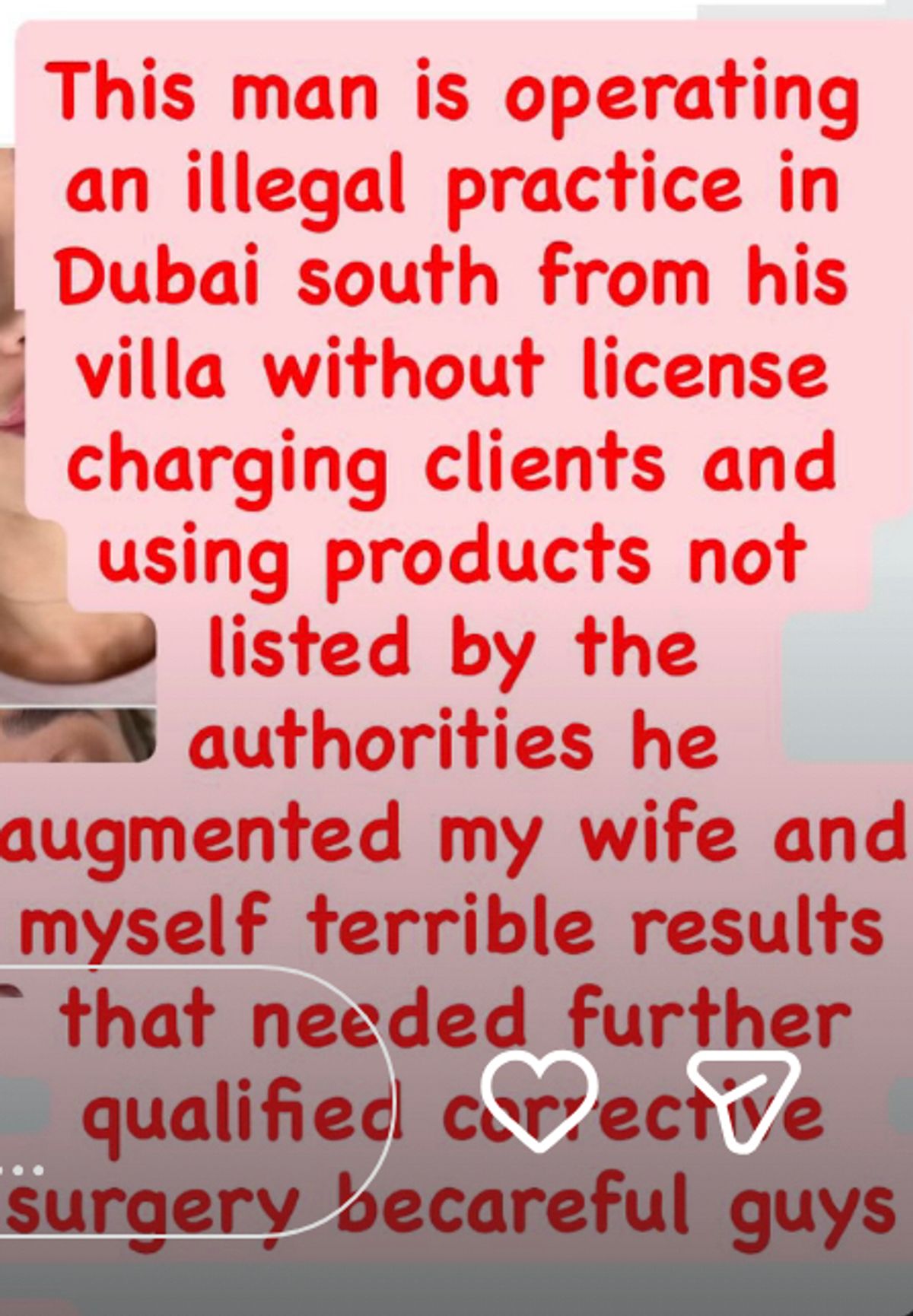 Lee Andrews has slammed the aesthetics practitioner he and Katie went to
