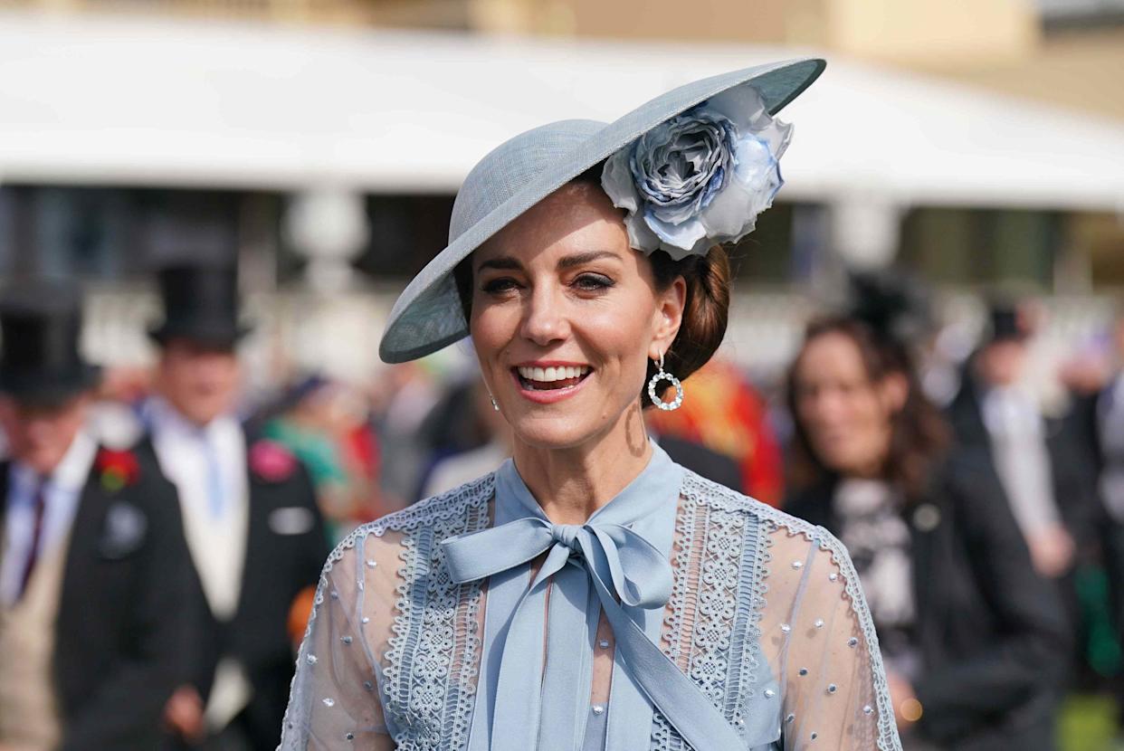 Kate Middleton wearing Kiki McDonough earrings on May 9, 2023.Credit: Getty