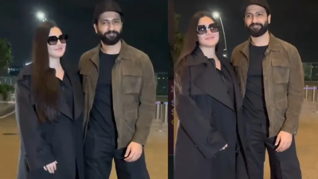 Katrina Kaif radiates glow as she makes first appearance with Vicky Kaushal at airport after welcoming Vihaan; Video
