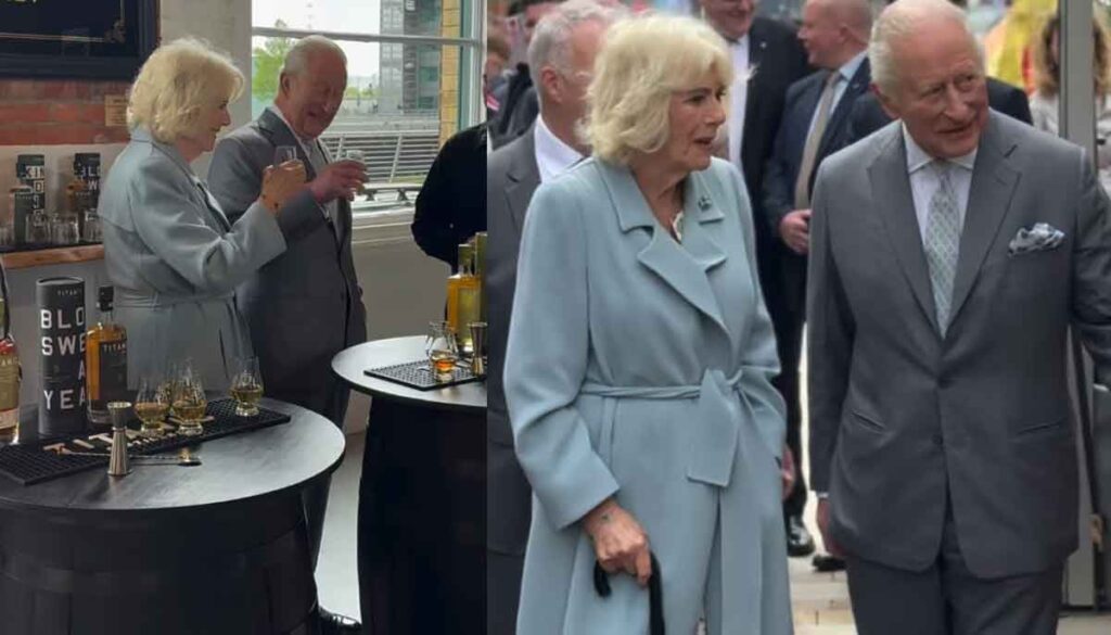 King Charles drinks and dances in Belfast