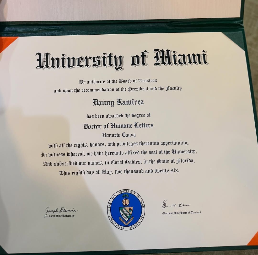 Danny Ramirez's honorary doctorate 