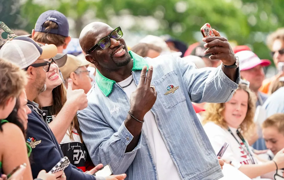 Titus O’Neil walks the celebrity red carpet on Sunday, May 24, 2026, during the 110th running of the Indianapolis 500 at Indianapolis Motor Speedway.