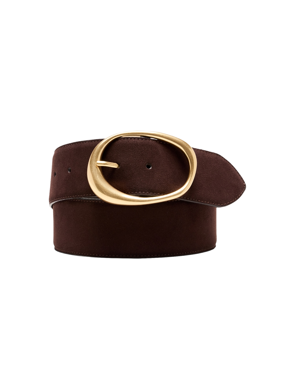 Vegan Leather Organic Buckle Wide Belt