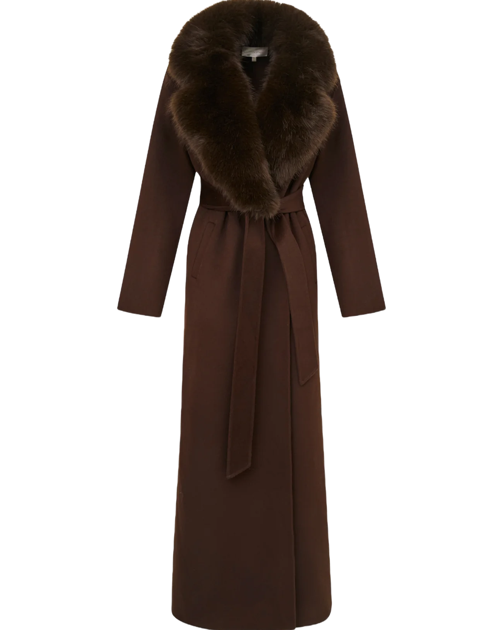 Kenzia Faux Fur Collar Wool Coat