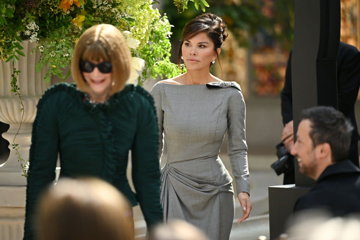 Lauren Sánchez Bezos appeared alongside her friend Anna Wintour in New York today to unveil the Metropolitan Museum of Art’s new Costume Art exhibit (Getty Images)