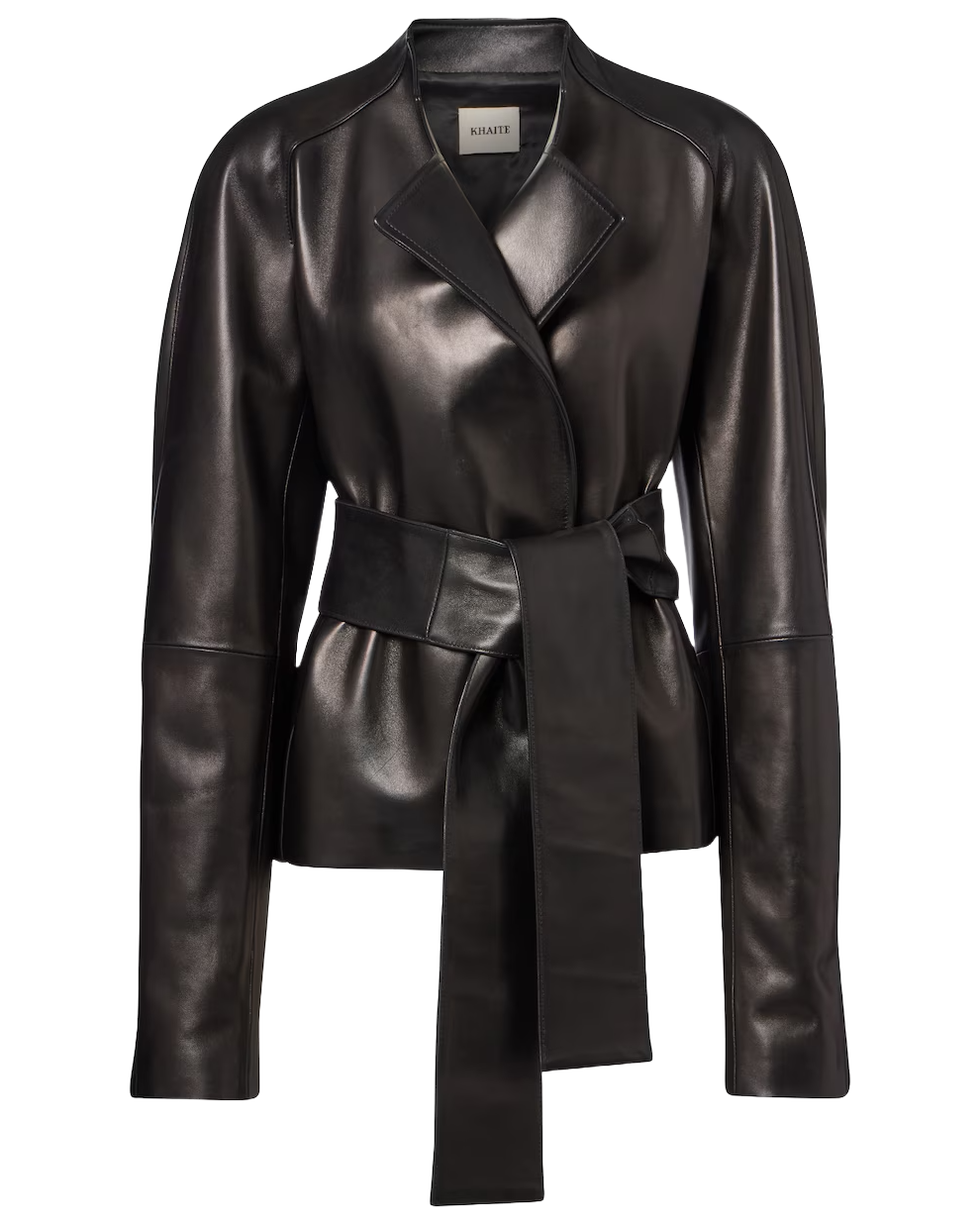 Edith Belted Leather Jacket 