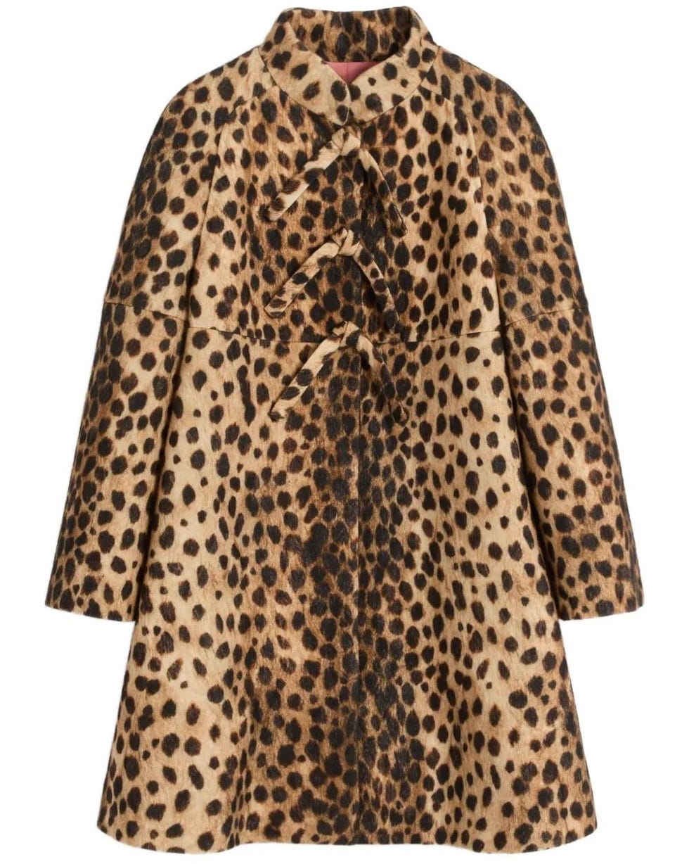 Jaguar Spots Printed Wool Coat