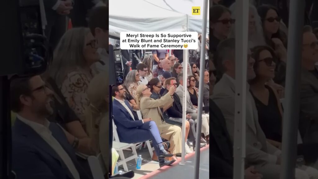 #merylstreep is so supportive at #emilyblunt and #stanleytucci's  HWOF ceremony