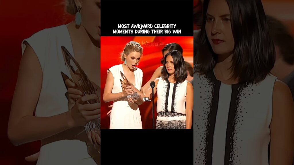 Most awkward celeb moments during their big win | #taylorswift #arianagrande #camilacabello #shorts