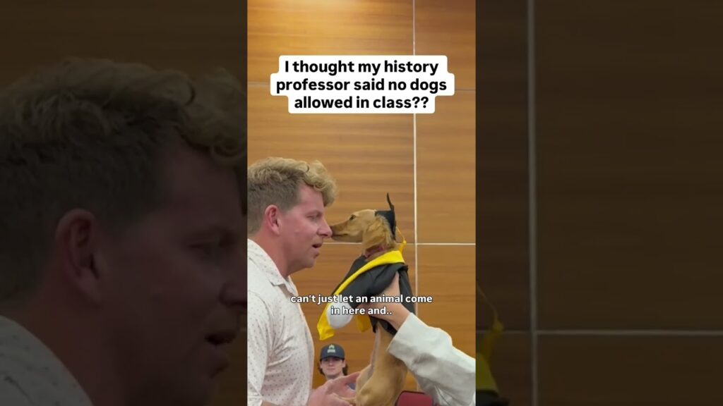 Sneaking a dog into class and getting caught
