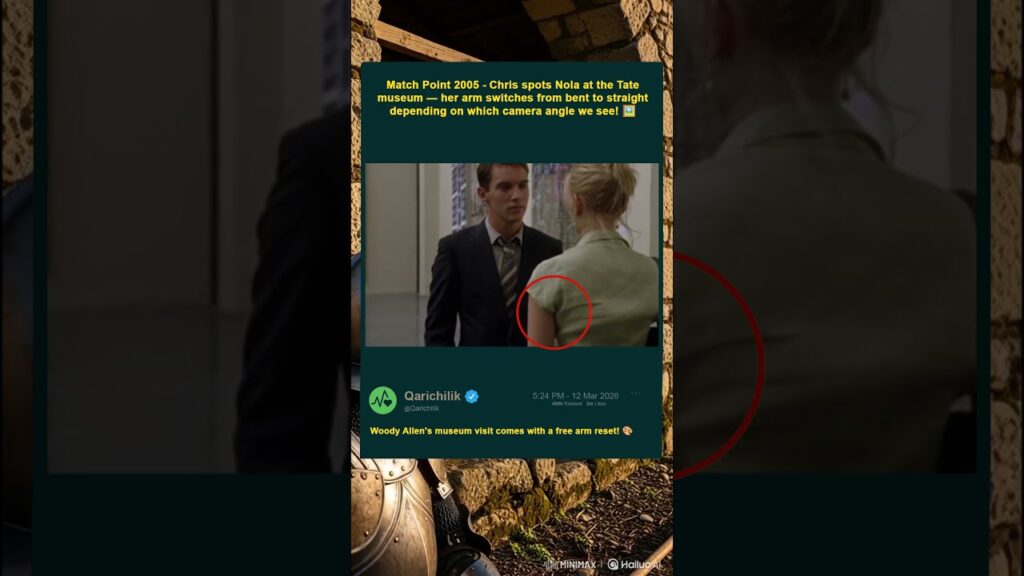 Match Point 2005, Scarlett Johansson's Arm Resets Itself At The Art Museum