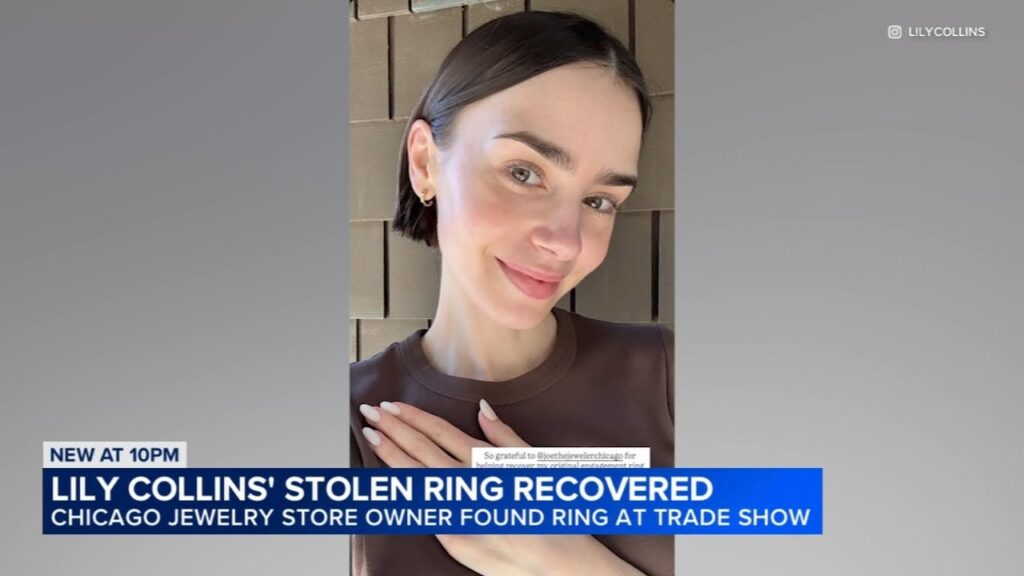 Lily Collins thanks Chicago jeweler after engagement ring found