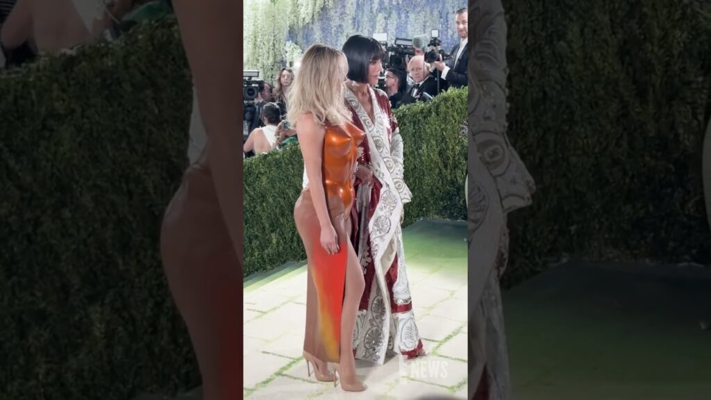 Kris Jenner and Kim Kardashian pose together at the #MetGala.