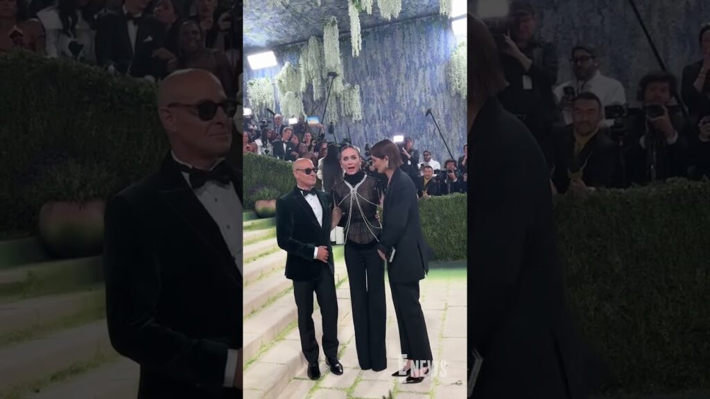 A groundbreaking trio: Stanley Tucci, Emily Blunt, and Felicity Blunt together at the #MetGala. 😍