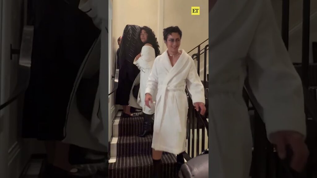 Hudson Williams leaves for the #MetGala in a robe! 👀 #hudsonwilliams