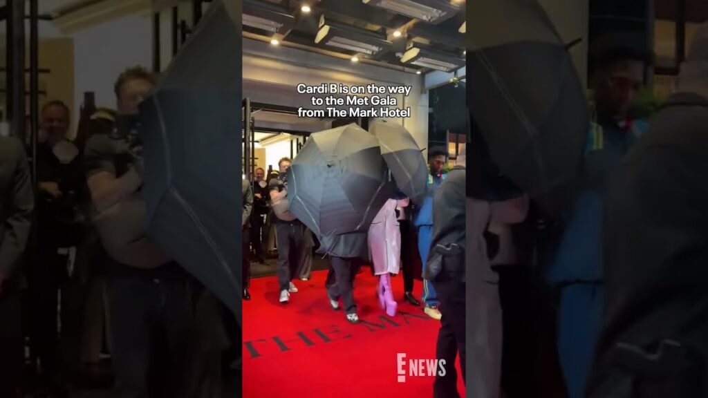 Cardi B is causing a commotion as she leaves The Mark Hotel on the way to the #MetGala. 😍