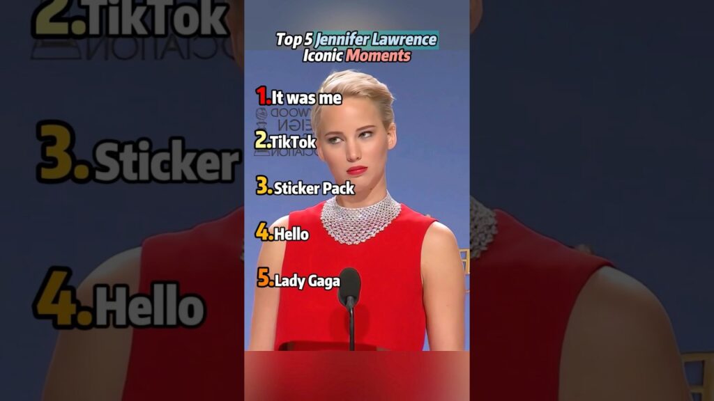 Top 5 Jennifer Lawrence Iconic Moments #celebrity #funny #foryou