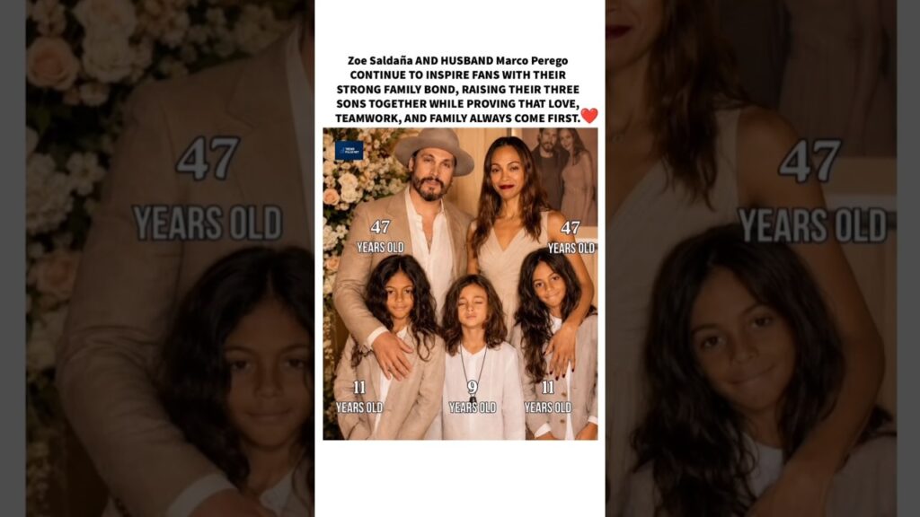 Zoe Saldaña & Marco Perego 😳 A Strong Hollywood Family Built on Love #fyp #ytshorts #fypage