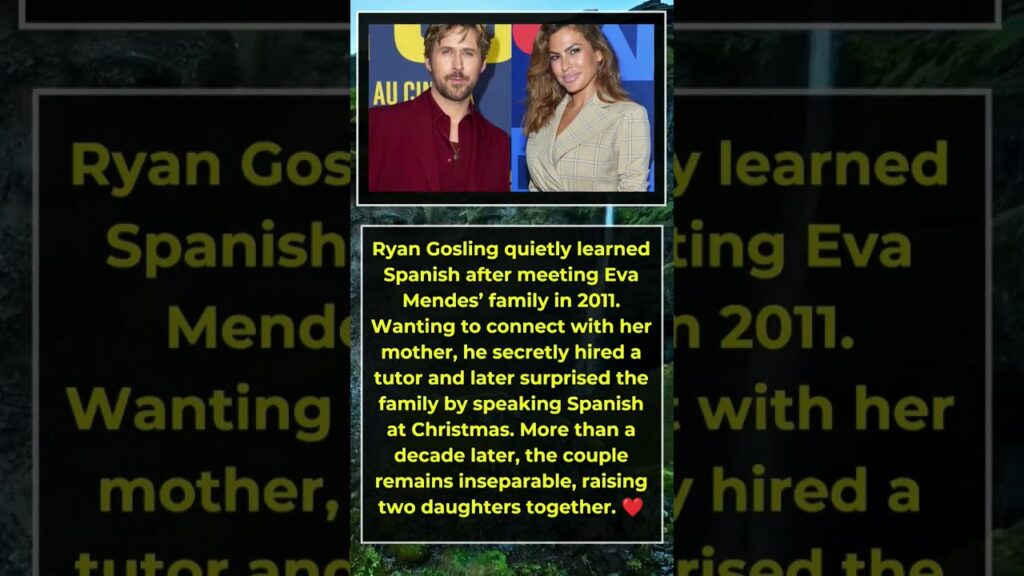 Ryan Gosling quietly learned Spanish after meeting Eva Mendes’ family in 2011. #shorts