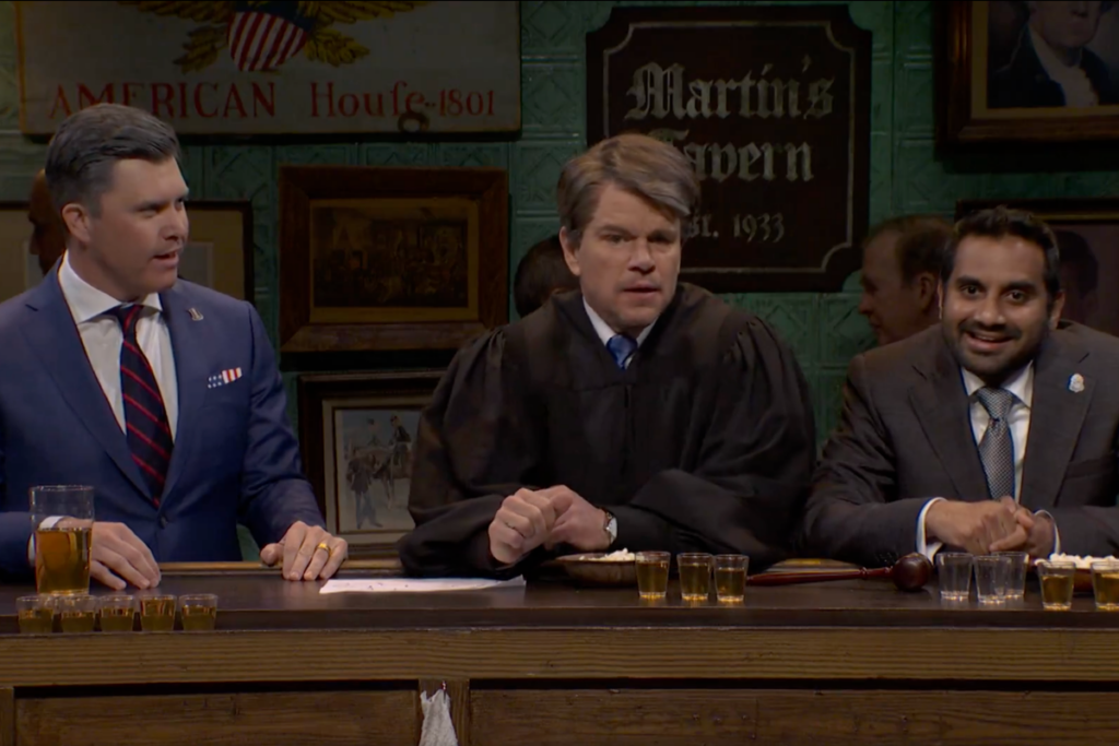 Matt Damon’s Brett Kavanaugh reveals how Trump will serve a third term in boozy SNL cold open