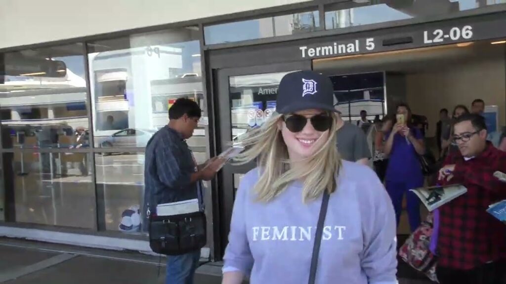 Kate Upton talks about being a Detroit Tigers fan while arriving at LAX Airport in Los Angeles