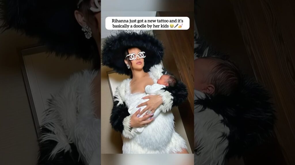 Rihanna’s New Tattoo Is Literally Her Kids’ Scribble and It’s Iconic