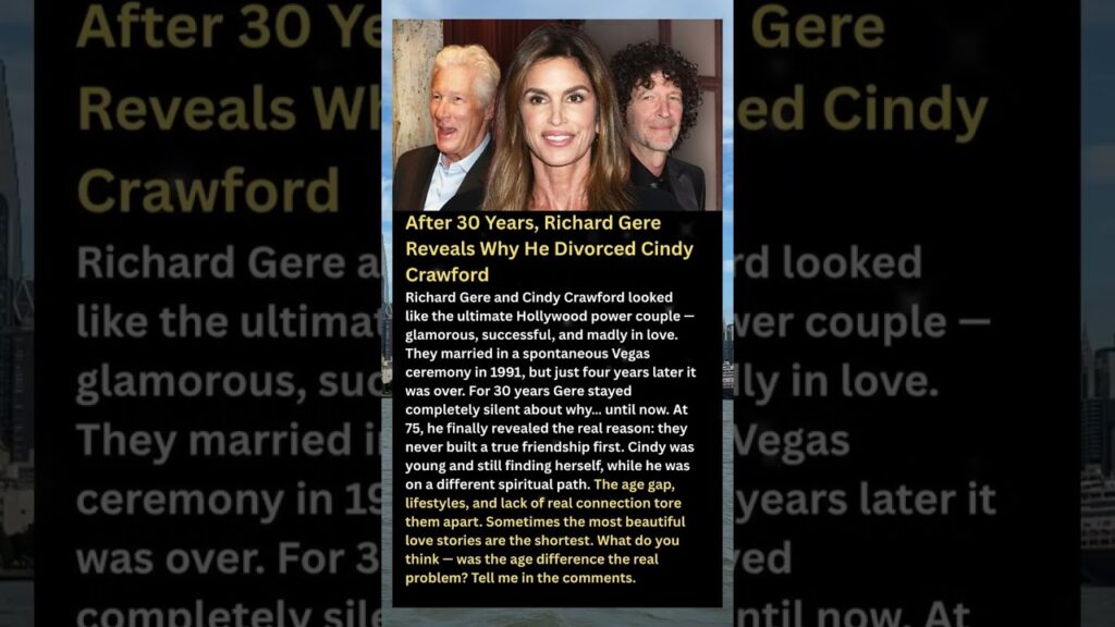 After 30 Years, Richard Gere Reveals Why He Divorced Cindy Crawford#shorts