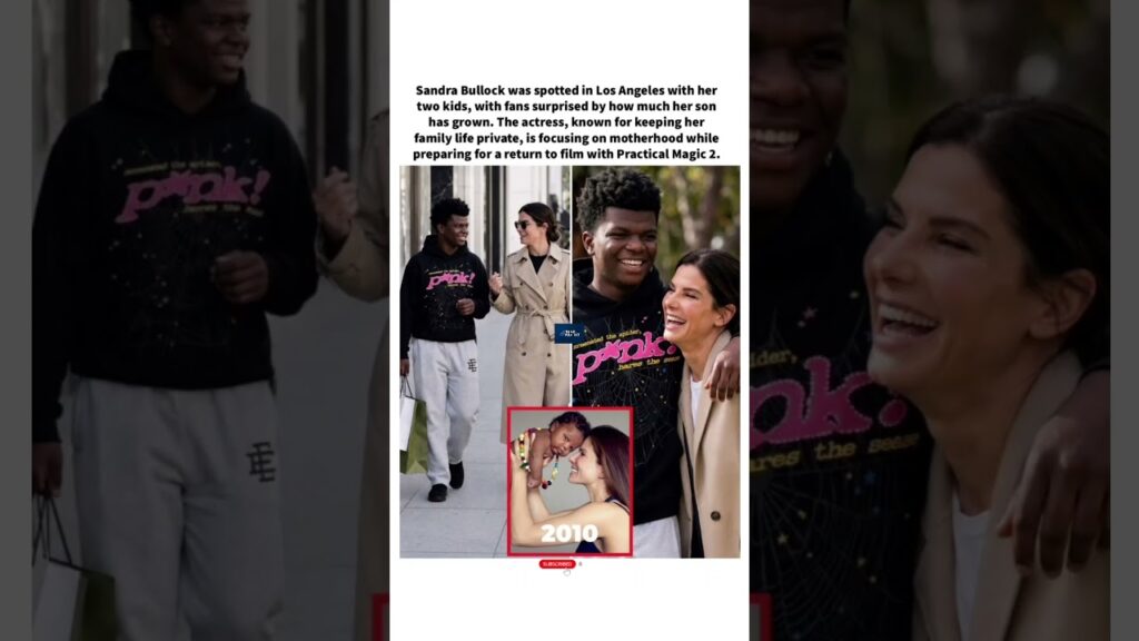 Sandra Bullock Spotted With Her Kids 😳 Fans Can’t Believe How Tall Louis Is Now#fyp#ytshorts#fypage