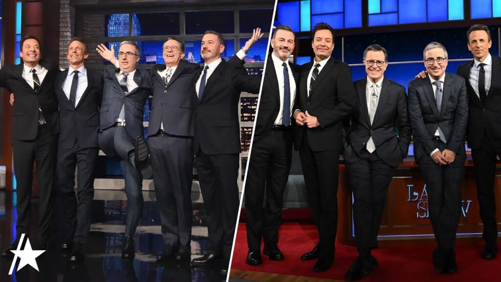 Jimmy Kimmel, Seth Meyers, John Oliver, & Jimmy Fallon Join Stephen Colbert Ahead of Final Show