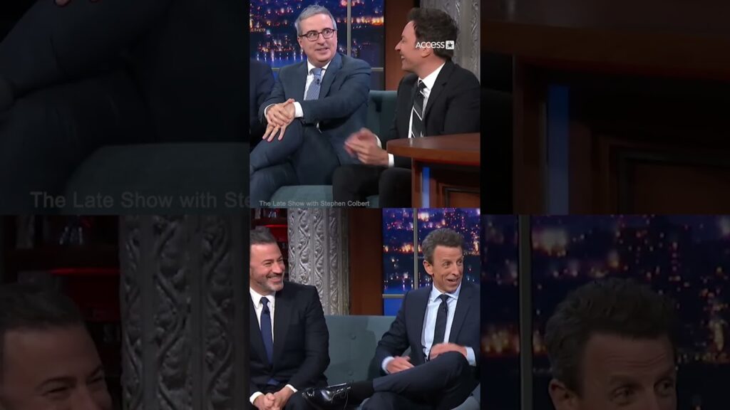 Stephen Colbert reunited with Jimmy Kimmel, Seth Meyers, John Oliver, & Jimmy Fallon Stephen Colbert reunited with Jimmy Kimmel, Seth Meyers, John Oliver, & Jimmy Fallon