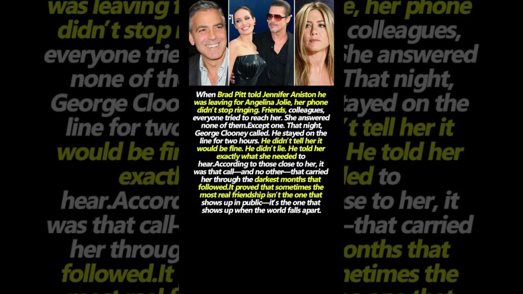 Title: George Clooney – The Call That Saved Jennifer Aniston#georgeclooney #jenniferaniston#update