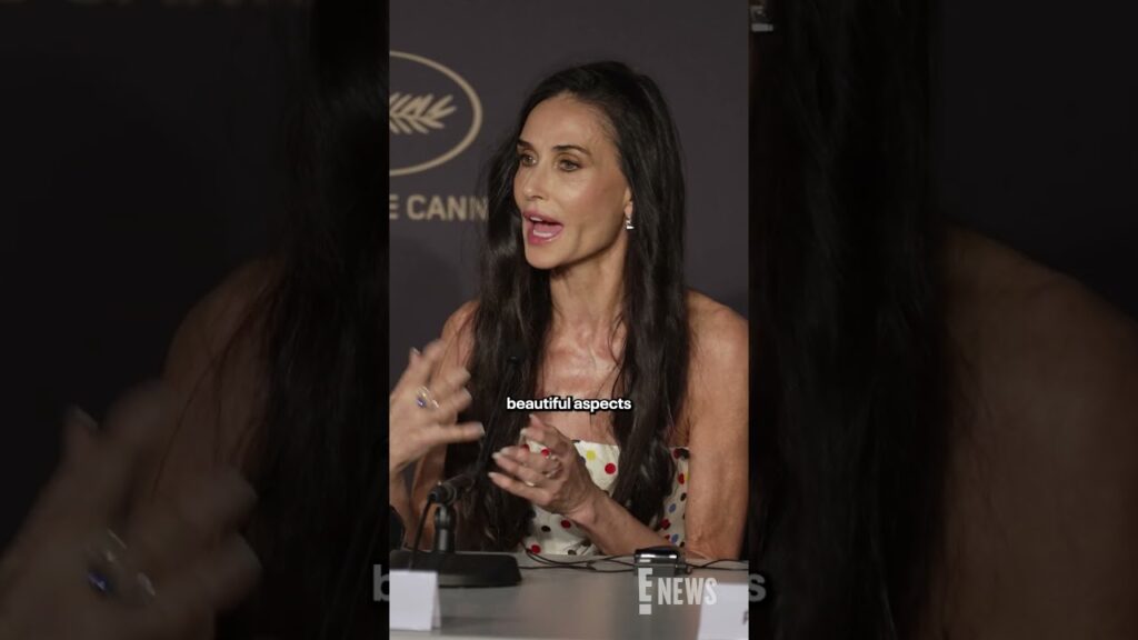 Demi Moore gives her perspective on AI during a press conference at the Cannes Film Festival.