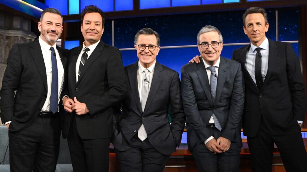 Strike Force 5 REUNION! Late-Night Hosts Swarm ‘The Late Show’ to Send Off Stephen Colbert Strike Force 5 REUNION! Late-Night Hosts Swarm 'The Late Show' to Send Off Stephen Colbert