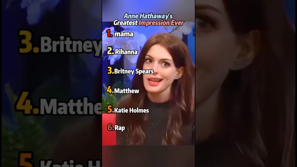 Anne Hathaway's Greatest Impression Ever #celebrity #funny #annehathaway