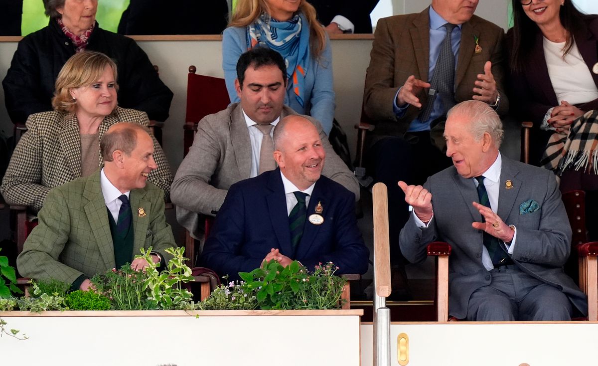 King Charles III (right) and the Duke of Edinburgh (left) watch a display in the Castle arena during the Royal Windsor Horse Show in Windsor, Berkshire. Picture date: Friday May 15, 202