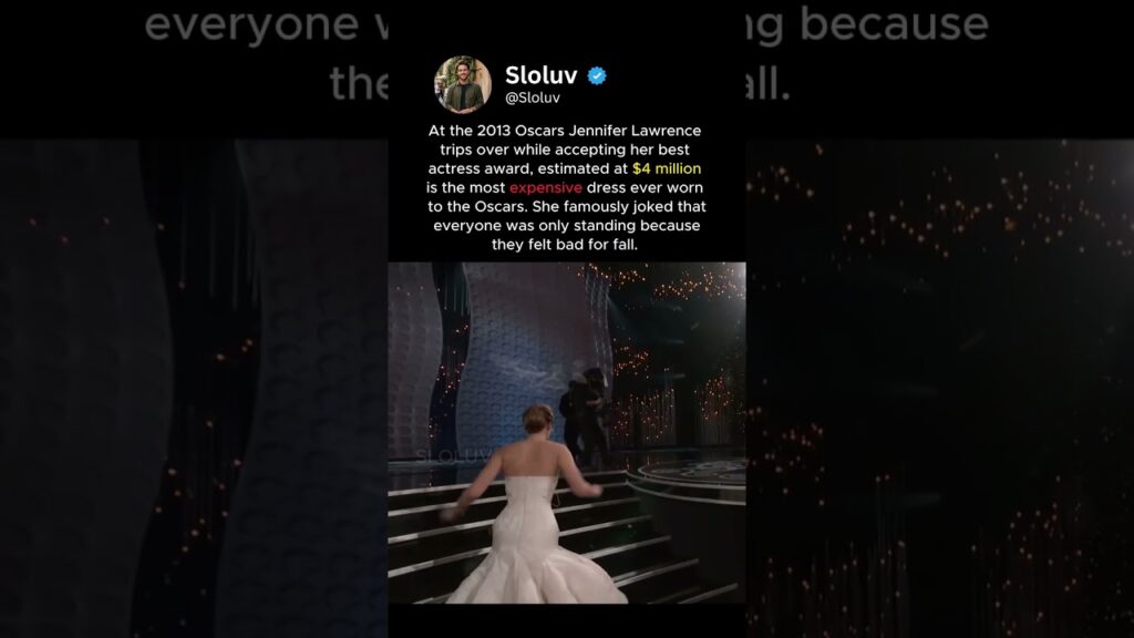 Jennifer Lawrence fell in the most expensive dress ever at Oscars🤌