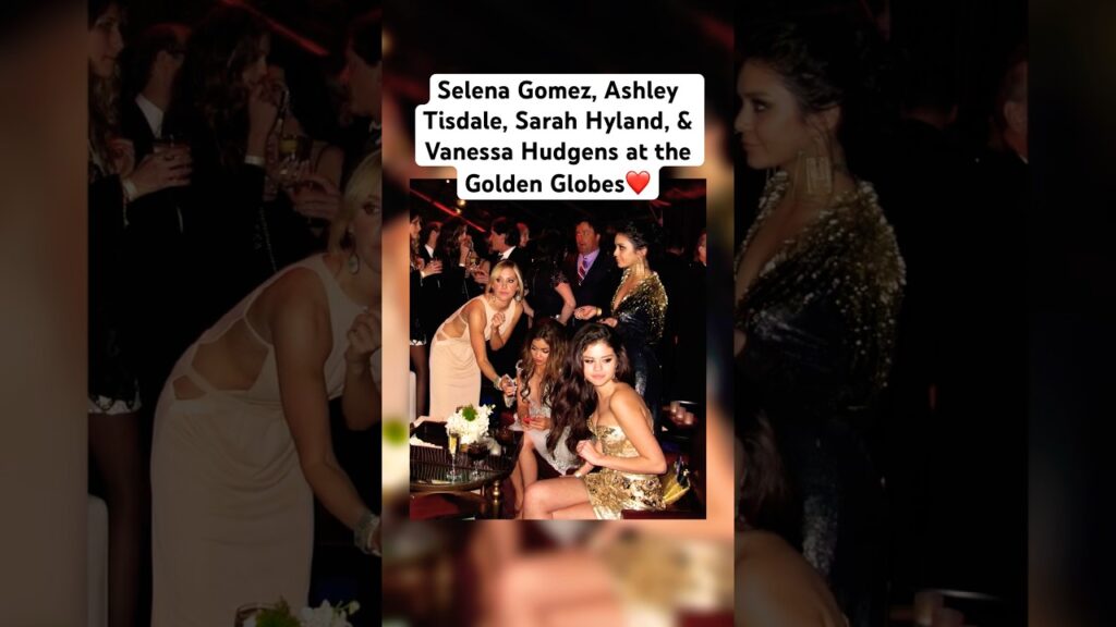 Selena Gomez, Ashley Tisdale, Sarah Hyland, & Vanessa Hudgens at the Golden Globes #selenagomez