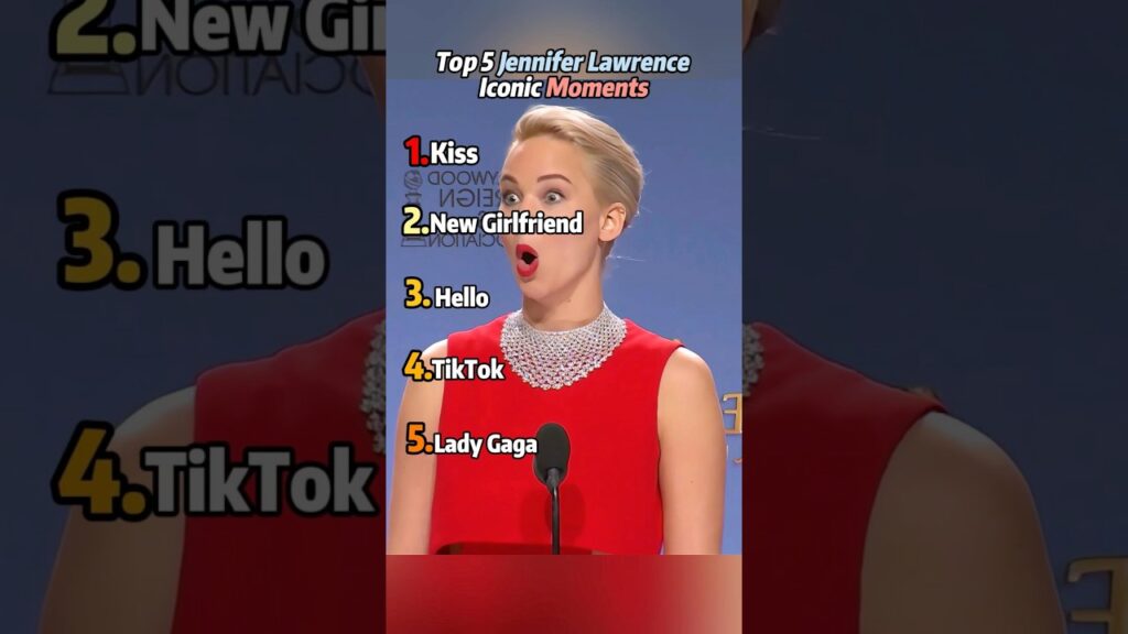 Top 5 Jennifer Lawrence Iconic Moments  #celebrity #funny #foryou #jenniferlawrence