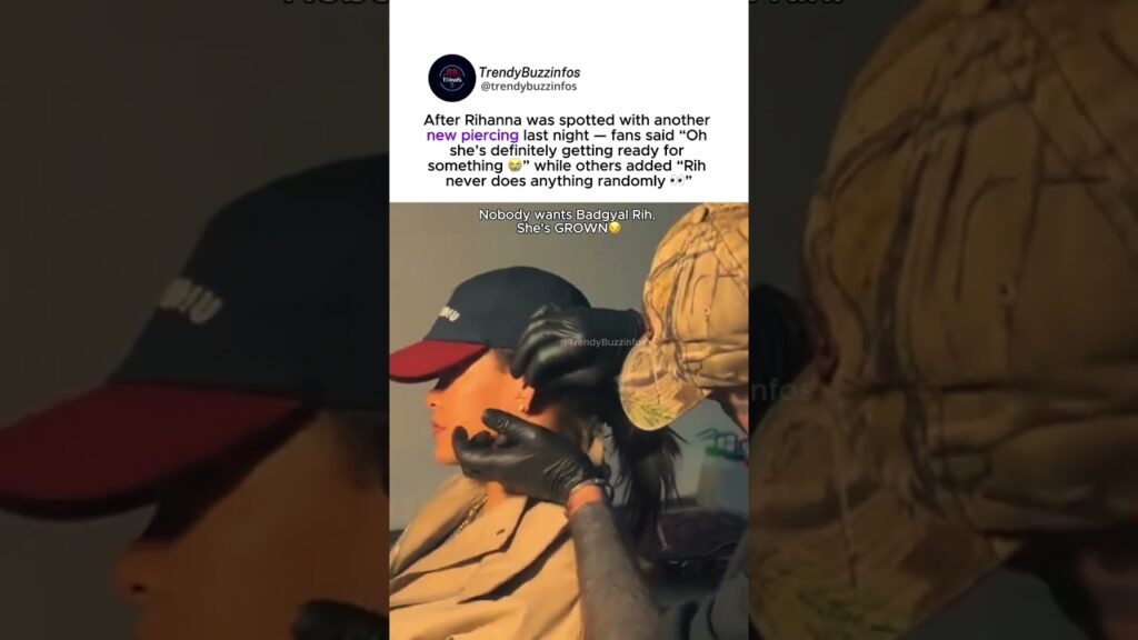 Rihanna’s “showing off another new piercing last night” goes viral #rihanna Rihanna’s “showing off another new piercing last night” goes viral #rihanna