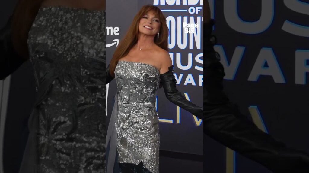 Shania Twain wore a bold panther-embellished dress for the ACM Awards red carpet #shorts Shania Twain wore a bold panther-embellished dress for the ACM Awards red carpet #shorts