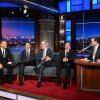 The Late Show with Stephen Colbert and guests Jimmy Kimmel, Jimmy Fallon, John Oliver, and Seth Meyers during Monday’s May 11, 2026 show.